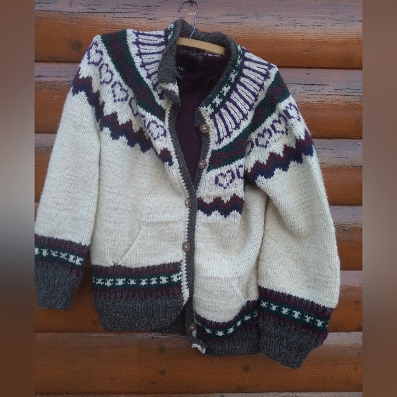 🇳🇴 Vintage Wool Cardigan Nordic/Fair Isle Sz M/LG - Picture 9 of 16